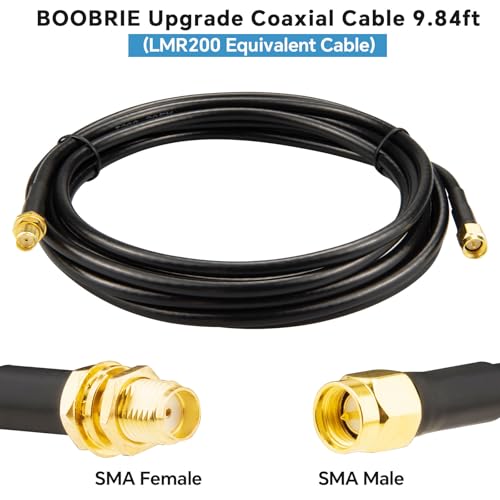 9.84ft SMA Male to SMA Female LMR200 Equivalent Coaxial Cable - Low Loss, High Flexibility for 5G LTE, WiFi 6E, GPS, Ham Radio & ADS-B | Superior to RG58 - size: 9.84ft