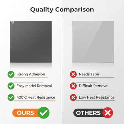 Printer Build Surface Sheet 350x350x4mm Strong Adhesion Tempered Glass 3D Printer Accessories Printing Plate for Upgrade Glass Plate for Voron Model