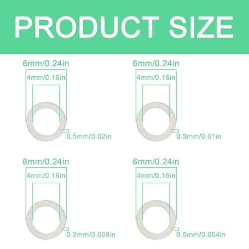 M4×6mm Precision Spacer Washers for Fine Alignment, 304 Stainless Steel Set - size: M4x6