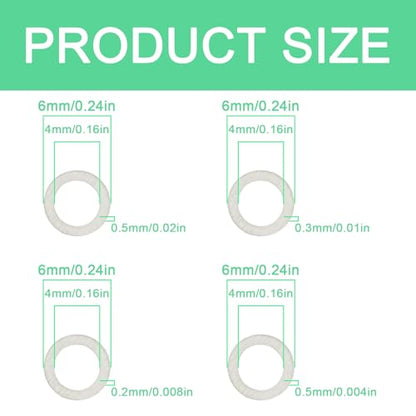 M4×6mm Precision Spacer Washers for Fine Alignment, 304 Stainless Steel Set - size: M4x6