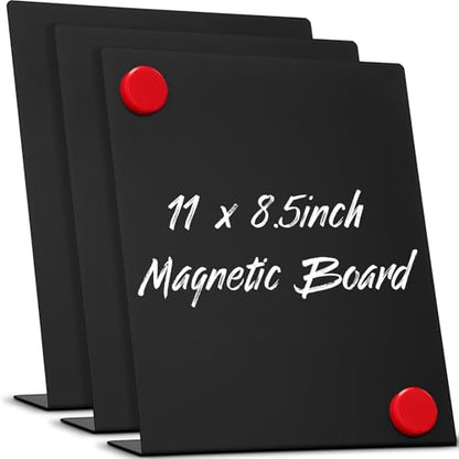 Fainne 3 Pcs Magnetic Stand Bulletin Board Metal, Black, 11 x 8.5 Inches - color: Black, size: 11 x 8.5 Inches