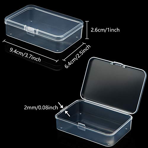 SATINIOR 24 Pcs Small Clear Plastic Container Box, 3.7 x 2.5 x 1 in - size: 3.7 x 2.5 x 1 in