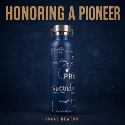 Isaac Newton 20 oz Insulated Water Bottle, Physics & Science Gift - color: Principia