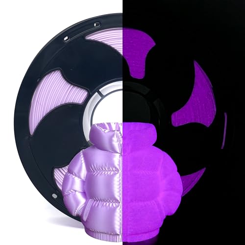 Silk Glow in Dark Light Purple PLA 1.75mm 1kg Luminous 3D Filament FDM AMS - color: D_pla-31 Pearl Glow Light Purple