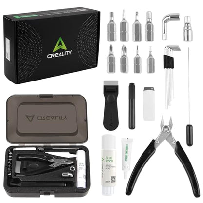 Creality Official General Tool Box Kit 3D Printer Tool Kit Set 11PCS in 1 Essential 3D Print Accessories for Finishing, Cleaning, Printing,Removal Tool Included for All FDM Printers ﻿