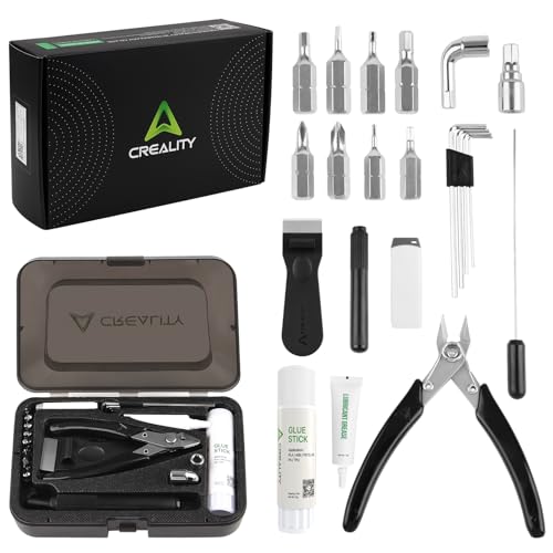 Creality Official General Tool Box Kit 3D Printer Tool Kit Set 11PCS in 1 Essential 3D Print Accessories for Finishing, Cleaning, Printing,Removal Tool Included for All FDM Printers ﻿