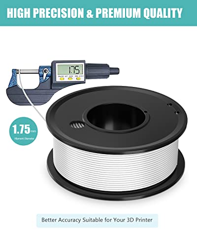 3D Printer Filament PLA 1.75mm 5 Color Bundle Print Filament - color: White+ Black+ Light Green+ Orange+ Pink