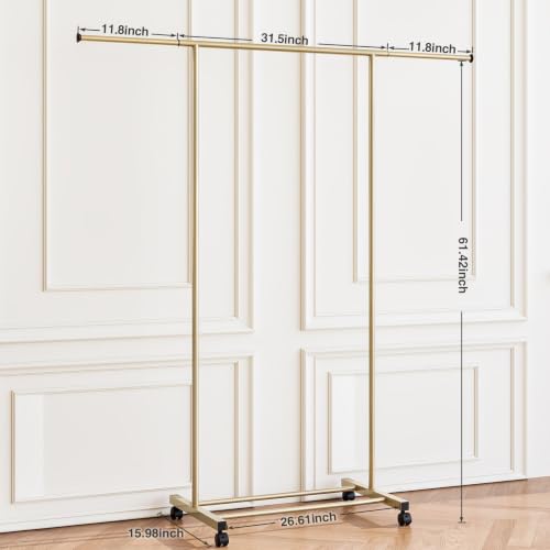 SUOERNUO Clothes Rack with Lockable Wheels Garment Rack for Hanging Clothes