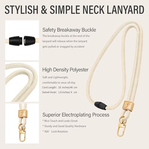 Fishent Lanyard, Cute Neck Lanyards for Keys ID Badges Holder, Keychain Key Teacher Lanyard with Safety Breakaway Buckle for Women Men, Starlight - color: Starlight