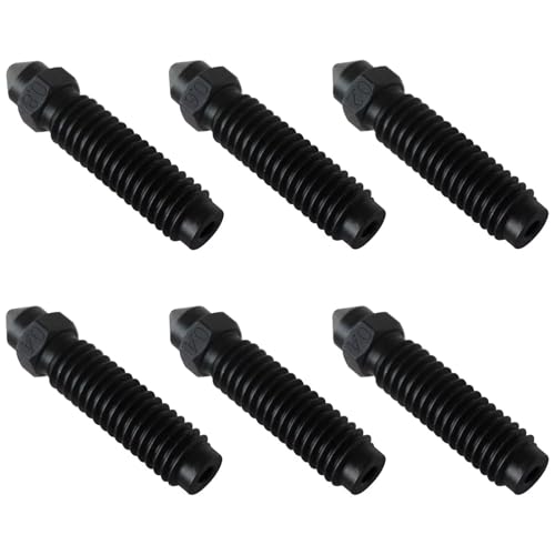 6-Pack 3D Printer Nozzles Stainless Steel Hardened Tip 0.2-0.8mm Assortment High Flow Hotend Fit for Elegoo Printers