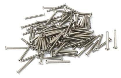 iexcell 100 Pcs M3 x 30mm Thread Pitch 0.5 mm Stainless Steel 304 Phillips Drive Flat Head Countersunk Screws Bolts, Bright Finish - size: M3 x 30mm