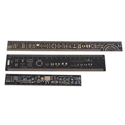 Engineering Ruler, 3 PCS Multifunctional PCB Ruler, Printed Circuit Board Rulers, Electronic Engineering Rulers, 15/20/25cm 6.3/7.87/10.23 Inch