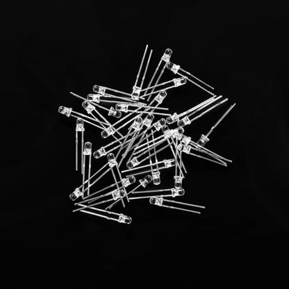 100PCS 3mm Purple LED Diodes, Clear Lens, Through-Hole - color: (Transparent) PURPLE, size: 3MM