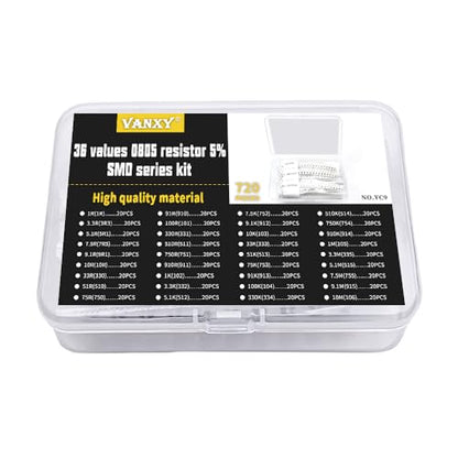 0805 SMD Resistor Kit 1R-10M ohm 1/8W 0.125W ±5% Tolerance 36Values