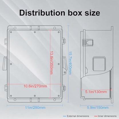 Namunanee Outdoor Electrical Box with Thermostat and Fan, ABS Water Resistant Enclosure with Internal Mounting Panel & Hinged Cover,16" H* 12" L* 5.9" W Plug & Play. - size: 16"H x 12"L x 5.9"W & Thermostat