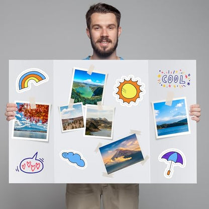 12 Pack Trifold Poster Board, 36x48 White Presentation Display Board - size: 36x48, style: 12 Pack