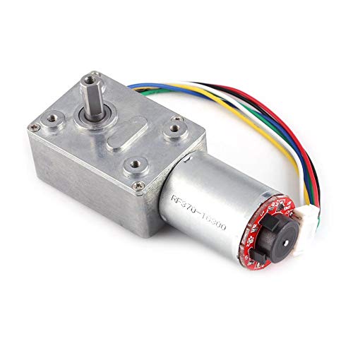 Gear Reduction Motor, DC 12V High Geared Motor Reduction Motor with Encoder Srong Self Locking, Motor Worm, with Stable and Performance(40RPM)