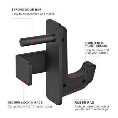 SELEWARE Heavy Duty J Hooks for Power Rack, 2" x 2" Tube, 1/2" Holes - color: For 1/2" Hole of 2x2 inch Rack