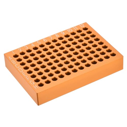 PATIKIL Microcentrifuge Tube Rack Cooler, Aluminum, Gold, 96 Wells - color: Gold, size: 96 Wells