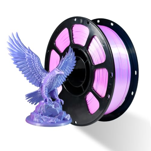 iBOSS 3D Printer Filament, Silk PLA+ Filament 1.75mm Dual Color Filament, Shiny Silk PLA Plus Coextruded Filament, 1 kg/Spool 3D Printing Filament for 3D Printers(Silk Pink Blue) - color: B_ Dual Silk Pink Blue