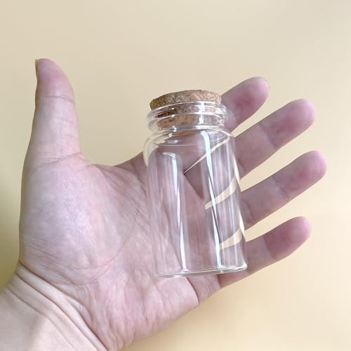 4 pcs 105ml Small Glass Bottles with Cork Stopper,Decorative Bottle,Vials Jars,Cute Storage Jar,Wishing Bottle 47x80mm(1.85x3.15nch) - size: 47x80(1.85x3.15nch)