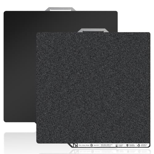 257x257mm Black Build Plate for Bambu Lab X1/P1P/P1S/P2S/X1C/A1, Double Sided Textured PEI+Smooth PEI Flexible Spring Steel Platform Heated Printing Bed for Bambu Lab 3D Printer - size: 257x257mm