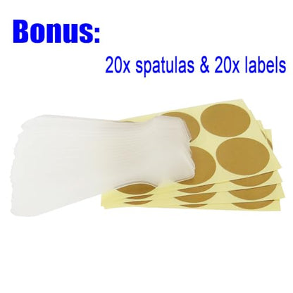 20pcs 20 Gram Jar, BPA Free, 20ml Cosmetic Sample Empty Container - color: 20pack 20ml Brown w/ Black Lid
