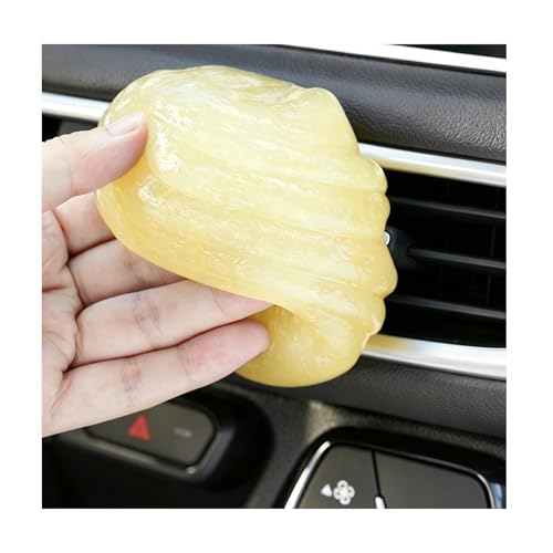 2 PCS Car Cleaning Gel, Reusable Air Vent Detailing Putty Automotive Dust Removal Slime, Universal Dashboard Dusting Mud Interior Cleaner for Vehicles Keyboards Laptops Keys (Yellow+Blue) - color: Yellow+Blue