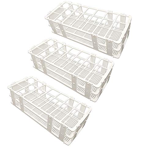 3 Packs Plastic Test Tube Rack, 21 Holes Lab Test Tube Rack Holder for 30mm Test Tubes, White, Detachable (21 Holes) - color: 21 Holes