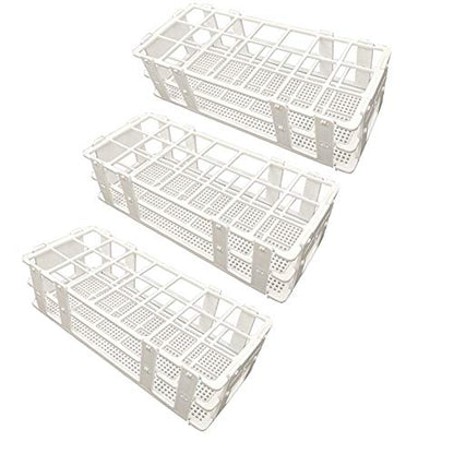 3 Packs Plastic Test Tube Rack, 21 Holes Lab Test Tube Rack Holder for 30mm Test Tubes, White, Detachable (21 Holes) - color: 21 Holes