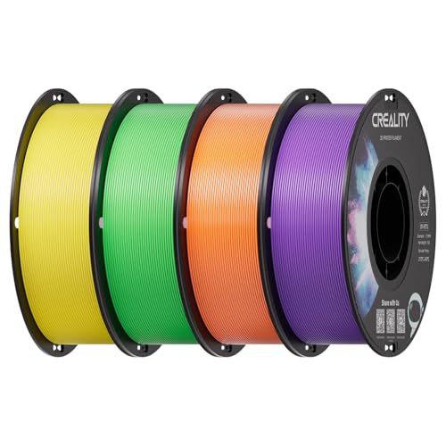 Creality PETG Filament 1.75mm, Yellow & Green & Orange & Purple, 4-Pack - color: 4*1kg Yellow & Green & Orange & Purple, size: 4kg