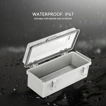 Mollom Transparent Cover Outdoor Junction Box (10.2x4.3x3.9In) - size: 10.2x4.3x3.9"