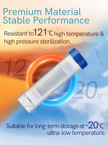 50ml Centrifuge Tubes with Screw Caps DNase/RNase Free & Pyrogen Free - size: 25ML Self-Standing