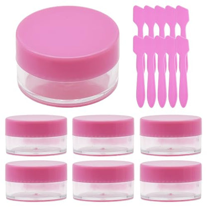 50 Pcs Makeup Sample Containers 3g/5g Sample Containers with Lids Tiny Sample Jars for Skincare Cream Lotion Jewelry Beads DIY Crafts Travel (FZG/5g/Fen) - color: pink, size: 5g