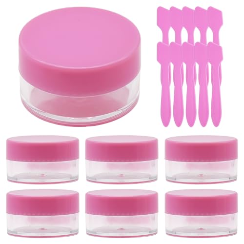 50 Pcs Makeup Sample Containers 3g/5g Sample Containers with Lids Tiny Sample Jars for Skincare Cream Lotion Jewelry Beads DIY Crafts Travel (FZG/5g/Fen) - color: pink, size: 5g