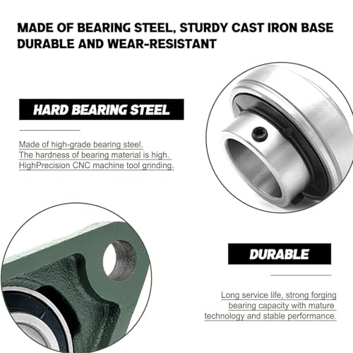2 Pcs of UCFL209-28 Pillow Block Bearing Flange Mounted Pillow Block Bearings - Chrome Steel Bearings with 1-3/4" Bore - size: UCFL209-28-2Pcs