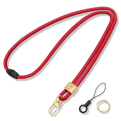 Fishent Lanyard, Cute Neck Lanyards for Keys ID Badges Holder, Keychain Key Teacher Lanyard with Safety Breakaway Buckle for Women Men, Red - color: Red