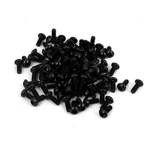 uxcell M2x5mm 10.9 Alloy Steel Button Head Hex Socket Cap Screw Bolt 100pcs - size: M2 x 5mm