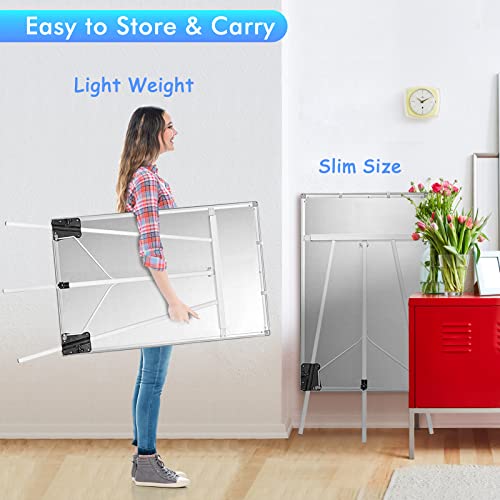 Maxtek Easel Whiteboard 40 x 28 in, Stand Tripod with Height Adjustable - style: 40x28 White