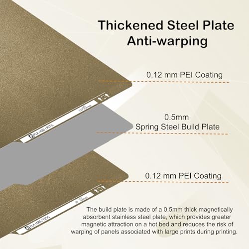 0.74MM Double Sided Textured PEI Build Plate,Bamboo X1/P1/A1 Build Plate - size: 0.74MM Textured PEI Build Plate