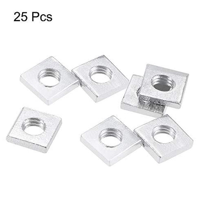 uxcell Square Nuts, M6x11mmx3mm Zinc-Plated Metric Coarse Thread Assortment Kit, 25 Pcs - size: M6x11mmx3mm