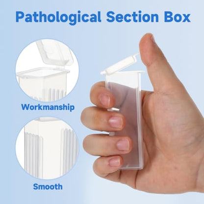 Scicalife Glass Slide Box Microscope Slide Case with Slotted Channels Secure Snap Closure Easy-Clean Storage for Pathology Holders Lab Case 50-Pack 3.42 X 1.06 X 0.70 in
