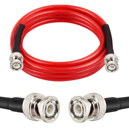 MOOKEERF BNC Male to Male Coaxial Cable 50 ohm Ultra Low Loss RG8X Coax Cable for Antenna, RF Radio, Modem, Oscilloscope, Spectrum Analyzer, Signal Generator (6FT) - size: 6FT