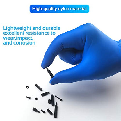 350PCS M2 Black Male Female Nylon Hex Spacer Standoff Screw Nut Set Assortment Kit (Black) for PCB Motherboard Circuit Board - size: 350Pcs M2