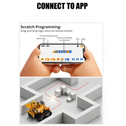 5-in-1 STEM Robot Building Toy RC and Programmable App Control. Drag-and-Drop Visual Coding Language. Engineering Set. Gifts for Kid Boys Girls Ages 5 6 7 8 9 10 11 12 13