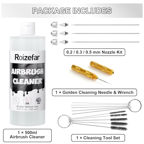 Roizefar 21PCS Airbrush Replacement Parts Kit for Cleaning, Maintenance
