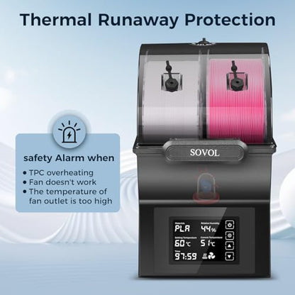 Sovol Filament Dryer, SH02 Dry Box 3D Printer Sealed Filament Storage Box - color: Metal Gray, size: 2 KG