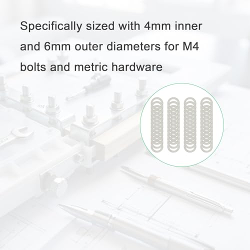 M4×6mm Precision Spacer Washers for Fine Alignment, 304 Stainless Steel Set - size: M4x6