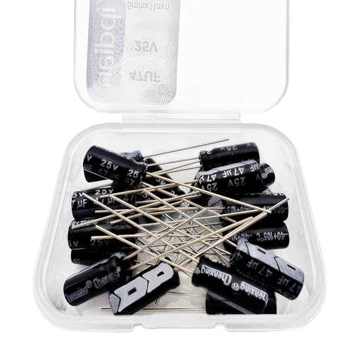 Electrolytic Capacitor YYipdian 47uF 25V 5x11mm High Temperature Resilience Aluminum Capacitors (Pack of 20) - size: 47uF 25V 5x11mm 20PCS