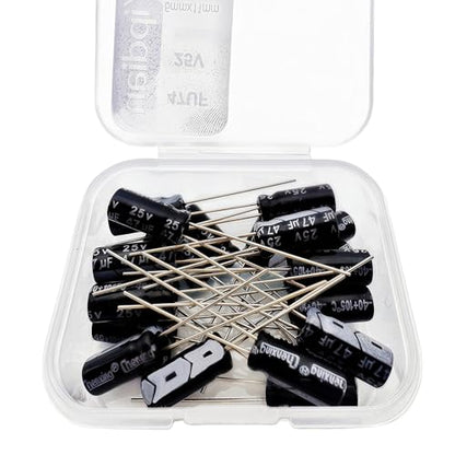 Electrolytic Capacitor YYipdian 47uF 25V 5x11mm High Temperature Resilience Aluminum Capacitors (Pack of 20) - size: 47uF 25V 5x11mm 20PCS